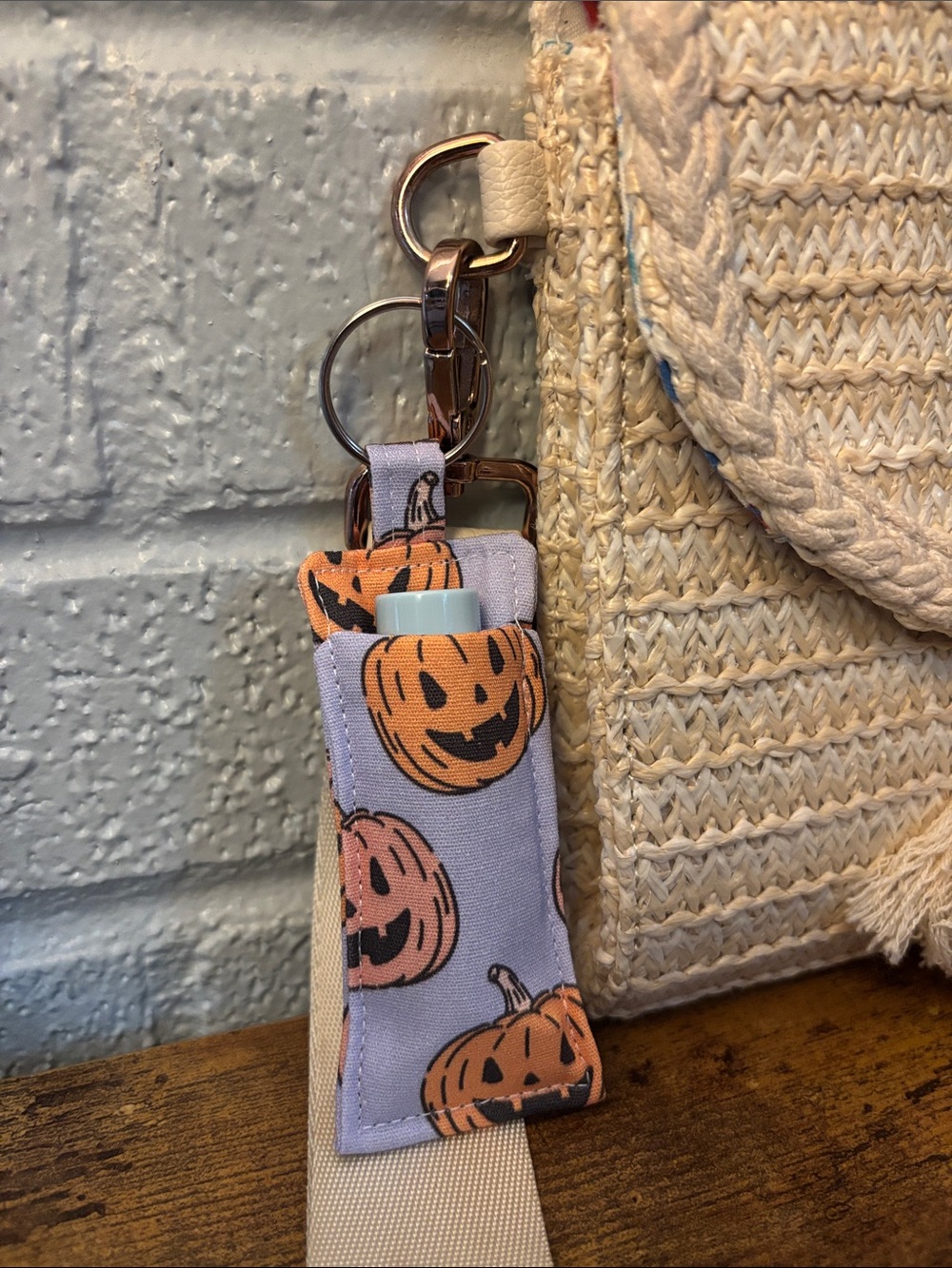 Pumpkin Keychain Chapstick Holder - Picture 2 of 2